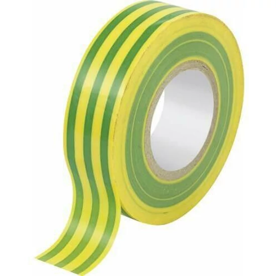 Stalco szigetelőszalag 15mmx10m sárga-zöld