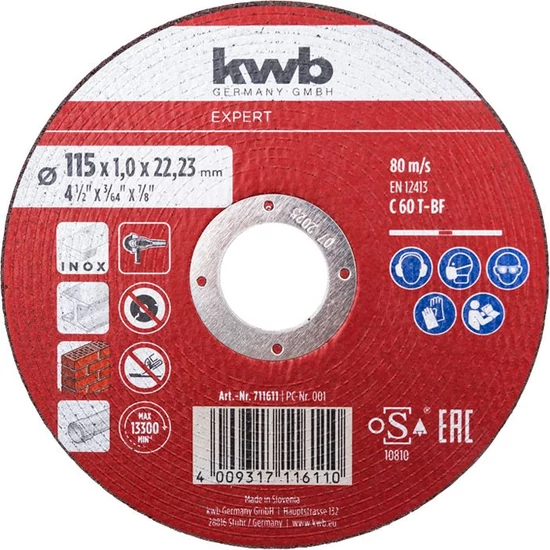 KWB 125mm vágókorong acél, alumínium, kő és műanyag vágásához