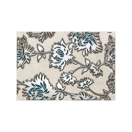 Domino Gris flower turkus dekor falicsempe 25x36cm