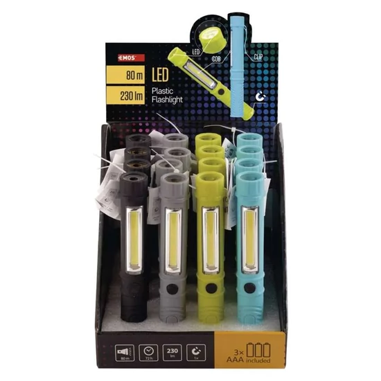Emos Cob LED lámpa 230lm 80m 3xAAA