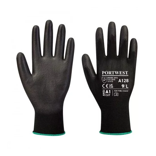 Portwest Tenyérmártott kesztyű latexmentes A128 fekete M