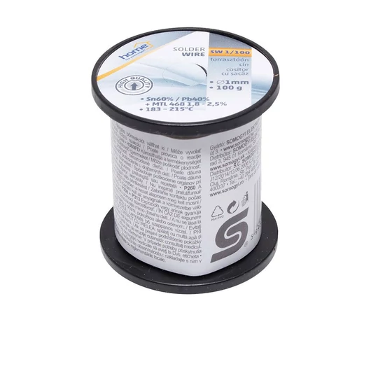 Forrasztóón gyantás 1mm 100g
