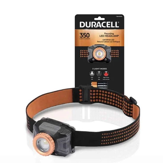 Duracell fejlámpa DH350SE fókuszálható +3AAA IPX4 350 lumen B1