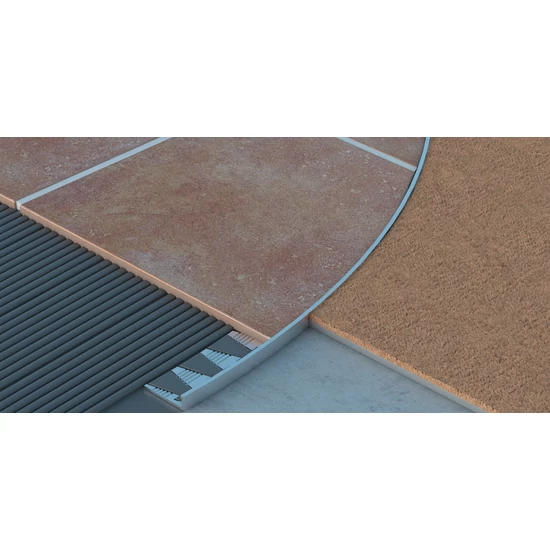Profilplast hajlítható élvédő alu 10mm eloxált matt ezüst 2,5m