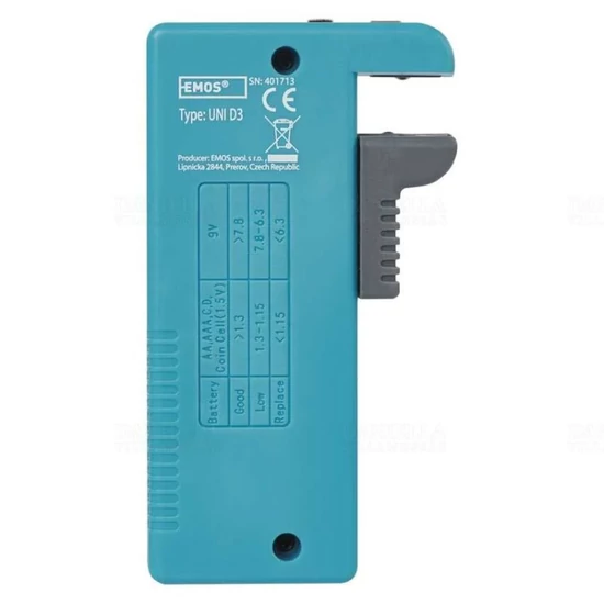 Emos N0322 univerzális elemteszter AAA, AA, C, D, 9V, 1,5V elemekhez, akkukhoz