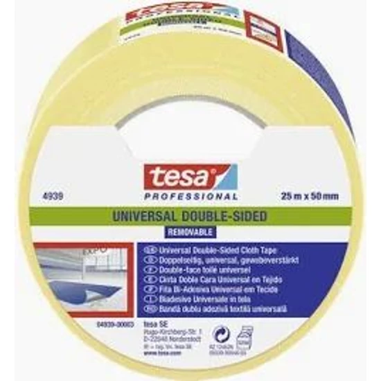 Tesa Professional visszaszedhető, kétoldalas ragasztószalag 50mmx25m