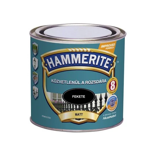 Hammerite fémfesték matt fekete 0,25L