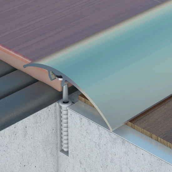 Profilplast alumínium szintváltó rejtett rögzítésű lencse 50mm eloxált matt ezüst 0,90m