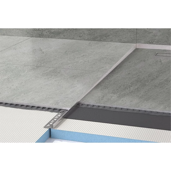 Profilplast Nox lejtésképző szabad balos szálcsiszolt ezüst 1,2m