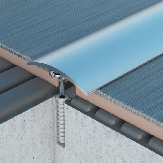 Profilplast rejtett rögzítésű lencse burkolatváltó 32mm eloxált matt pezsgő 0,9m
