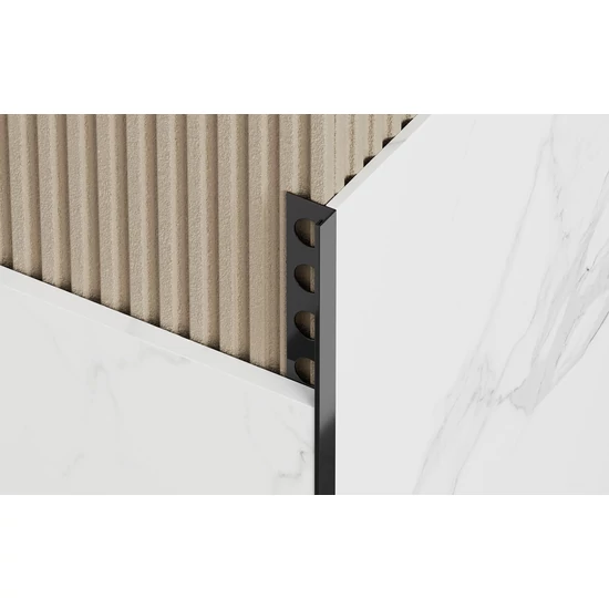 Profilplast Nox Premium szögletes élvédő L profil 10mm inox türök antracit 2,7m