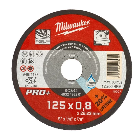 Milwaukee vágókorong fémhez 125x0,8mm