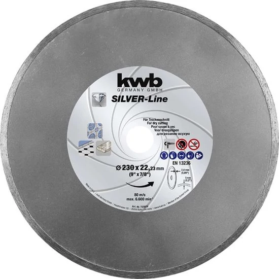 KWB gyémánt vágókorong folyamatos vágóéllel 230x22,23x5,0x2,4mm