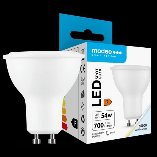 Modee Lighting LED Izzó Spot Alu-Plastic 7W GU10 110° 6000K (700 lumen) ERP