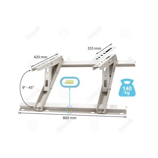 Rodigas MT630 101 klímatartó konzol ferde tetőre 420x800mm