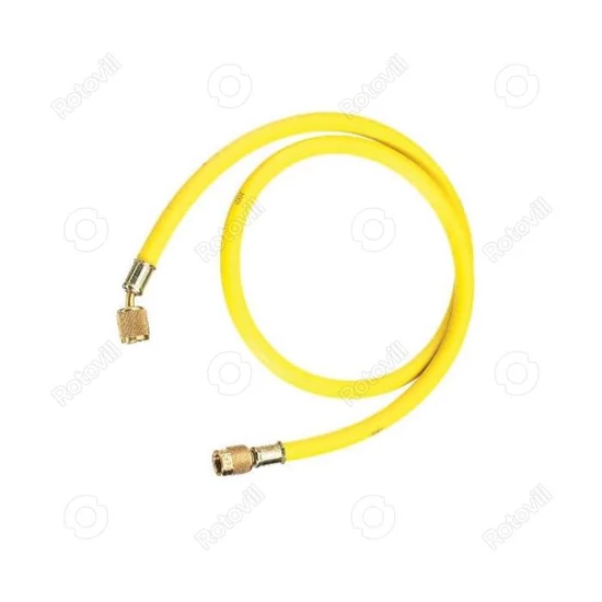 Refco töltőtömlő hűtőközeghez sárga 1/4" 30cm (60 bar)
