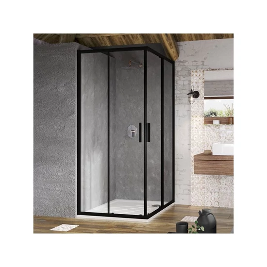 Ravak Blix Zuhanykabin BLSRV2-80 fekete +Transparent