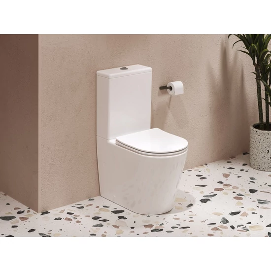 Ravak WC Elegant RimOff monoblokkos ülőkével, fehér