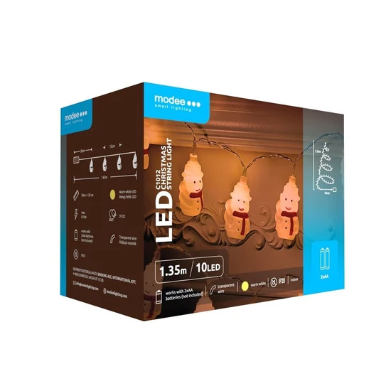 Modee Karácsonyi LED Füzér Plastic Elemes C1012 (10LED/1,35m/15cm) warm