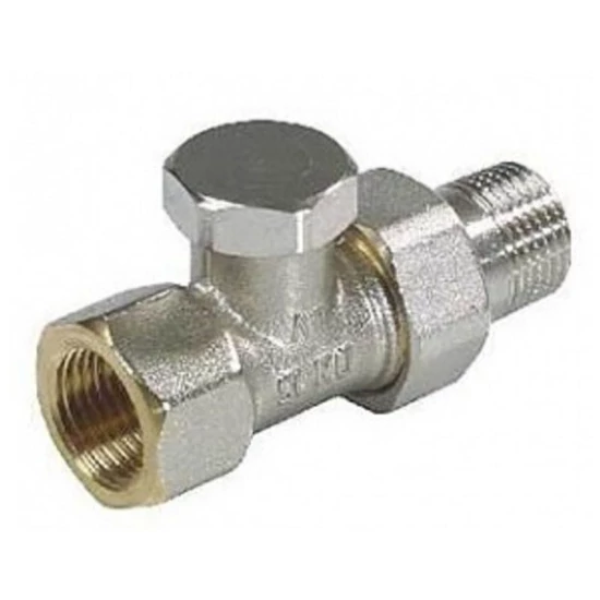 Oventrop E típusú visszatérő raditátorszelep, Combi E, PN10, DN15, 1/2", egyenes, krómozott