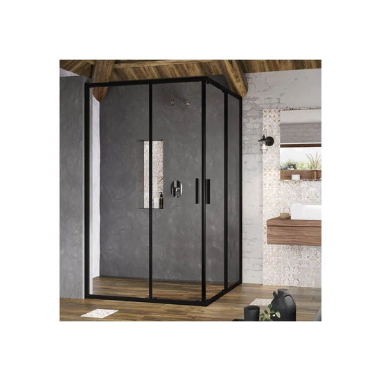 Ravak Blix Slim Zuhanykabin BLSRV2K-100 fekete +Transparent