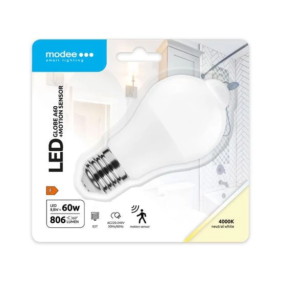 Modee LED Smart (PIR Sensor) izzó mozgásérzékelővel 8,8W E27 4000K