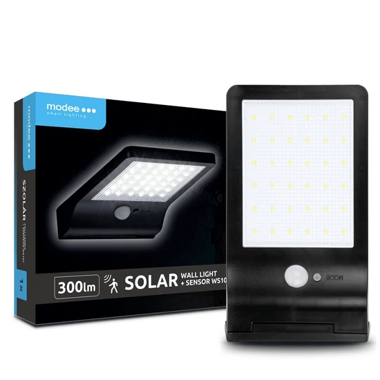Modee Lighting LED Szolár Napelemes Fali Lámpa WS107 + szenzor (300 lumen)