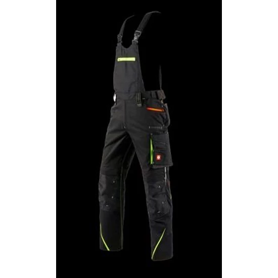 Engelbert Strauss Bib&brace motion 2020 kantáros nadrág fekete/sárga/narancs 58