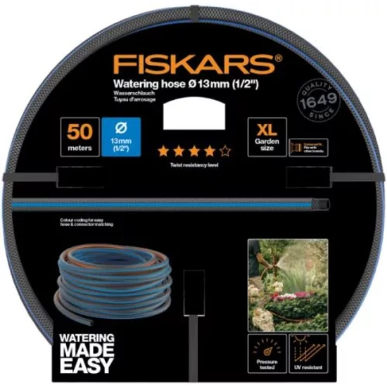 Fiskars Comfort locsolótömlő 13mm-es 1/2" 50m