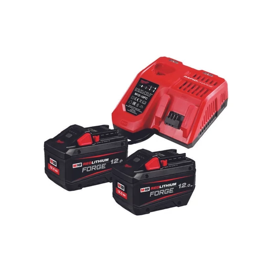 Milwaukee M18 FORGE NRG készlet, 2× Forge 12 Ah akku, töltő