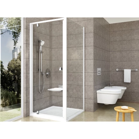 Ravak Pivot PDOP1+PPS 80x80 zuhanykabin fehér/króm+transparent