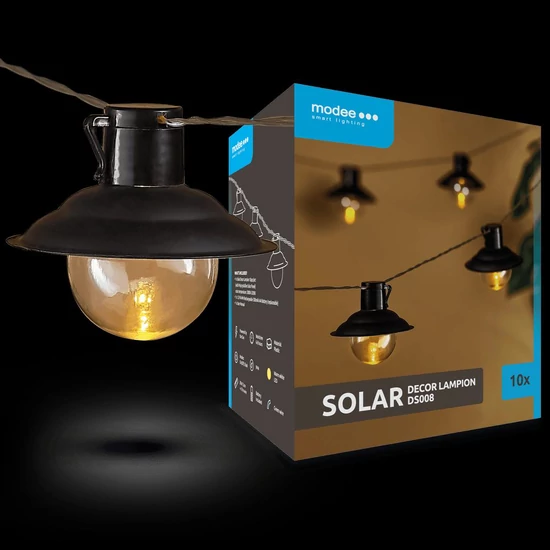 Modee Lighting LED Szolár Napelemes Dekor Lampion 10db 4,7m DS008