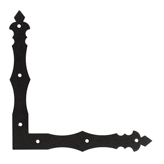 Zsalu L sarokvas fekete 150x150x25/2,5mm díszes