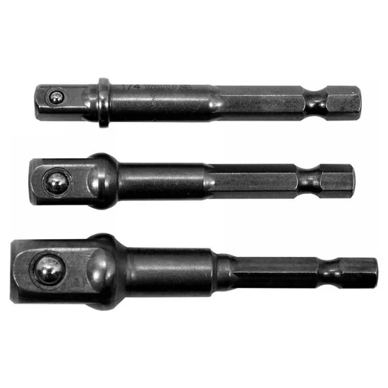 YATO Dugókulcs adapter készlet 3 részes 1/4" Hex 1/4" 3/8" 1/2" négyszög