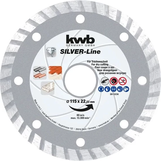 KWB Gyémánt vágókorong turbó szegmentált 125 x 22,23mm