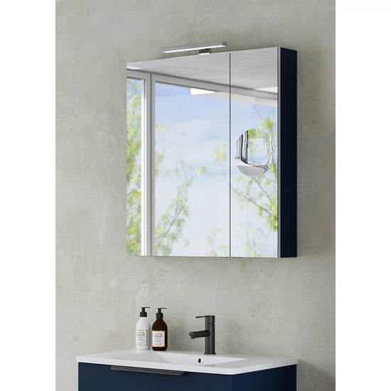 T-Boss Mirror Box Senna 75 tükrös felsőszekrény 2 ajtós LED lámpával loft beton