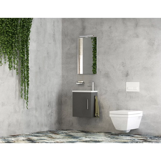 T-Boss Lux 50 alsó+tál fali rögzítéssel fekete fogantyúval loft beton