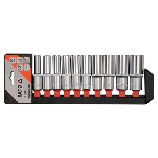 YATO Hosszú dugókulcs készlet 10 részes 1/2" 10-24mm CrV