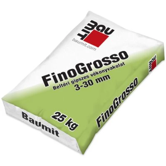 Baumit FinoGrosso beltéri gipszesglettvakolat 3-30mm 25kg 48zsák/raklap