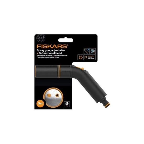 Fiskars Comfort 3 funkciós állítható locsolófej szett
