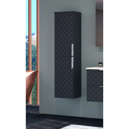 T-Boss QuartoF140 2A  kiegészítőszekrény fekete élfogantyúval loft beton