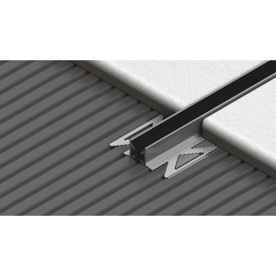 Profilplast dilatációs fugaprofil alu 10 mm, alu natúr fekete 2,5m