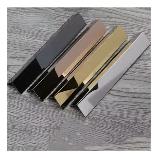 Marbery L sarokprofil, rozsdamentes acél 10x10x3050mm fényes rosegold