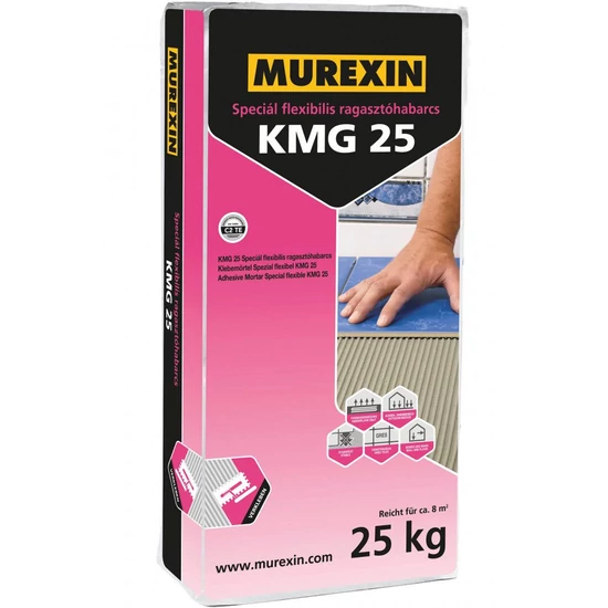 Murexin KMG 25 Speciál flexibilis csemperagasztó szürke 25kg 54zsák/raklap