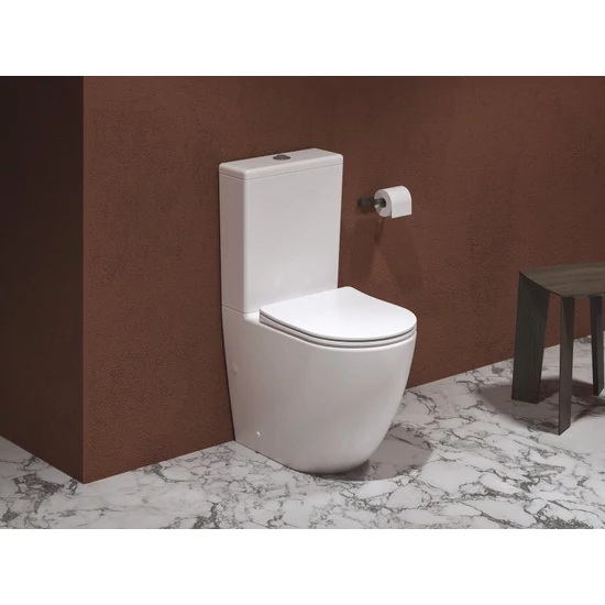 Ravak WC Optima RimOff monoblokkos ülőkével, fehér