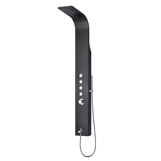 Wellis Mariner Black matt termosztátos zuhanypanel