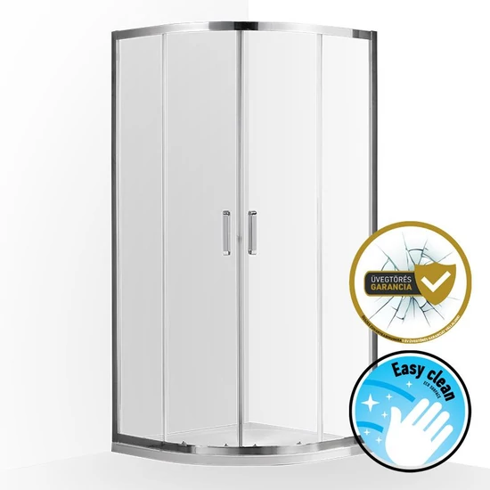 Wellis Caprera 2 tolóajtós íves zuhanykabin. Easy Cleannel