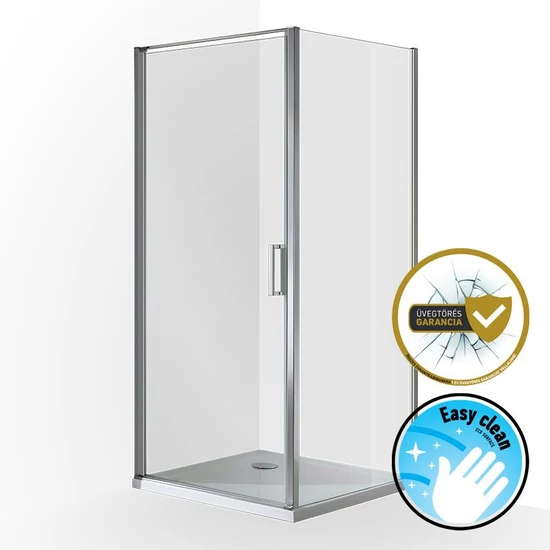 Wellis Quadrum egy nyilóajtós szögletes zuhanykabin balos-jobbos - Easy Clean bevonattal