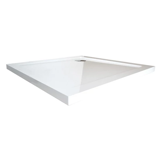 Wellis zuhanytálca szögletes, lapos - 90x90x4 lefolyóval