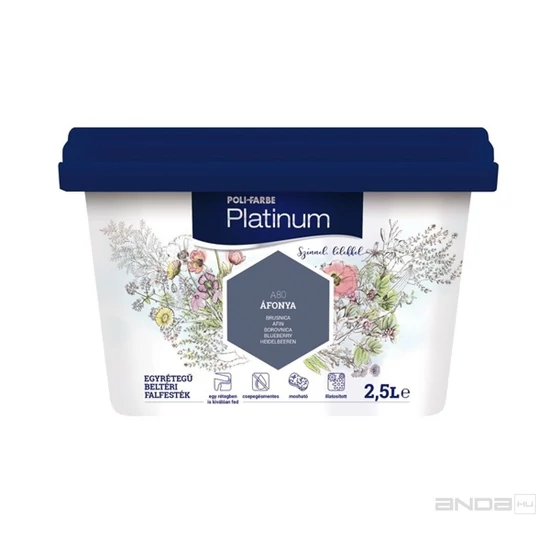 Poli-Farbe Platinum falfesték A80 áfonya 2,5L
